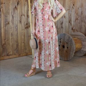 Pink pattern Maxi Dress